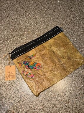 Karma Zip Pouch with Multicolor Design
